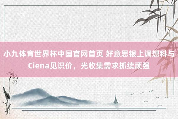 小九体育世界杯中国官网首页 好意思银上调想科与Ciena见识价，光收集需求抓续顽强