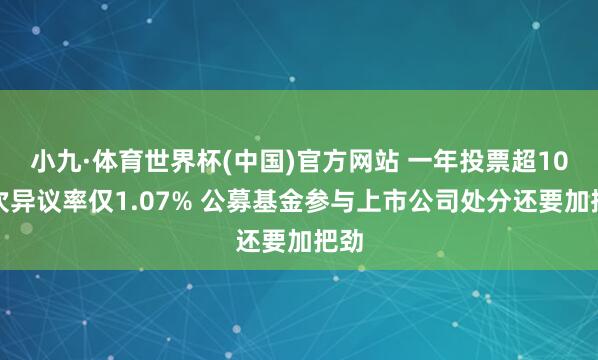 小九·体育世界杯(中国)官方网站 一年投票超10万次异议率仅1.07% 公募基金参与上市公司处分还要加把劲