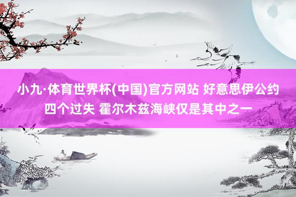 小九·体育世界杯(中国)官方网站 好意思伊公约四个过失 霍尔木兹海峡仅是其中之一