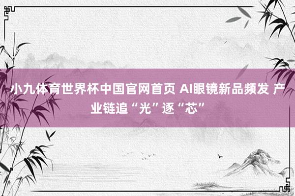 小九体育世界杯中国官网首页 AI眼镜新品频发 产业链追“光”逐“芯”