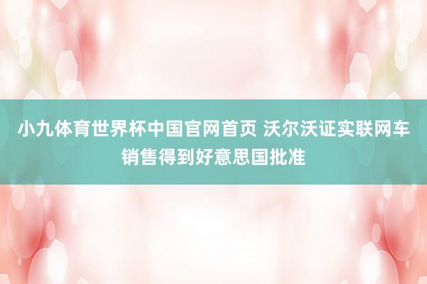 小九体育世界杯中国官网首页 沃尔沃证实联网车销售得到好意思国批准