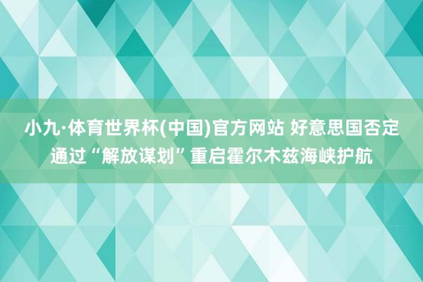 小九·体育世界杯(中国)官方网站 好意思国否定通过“解放谋划”重启霍尔木兹海峡护航