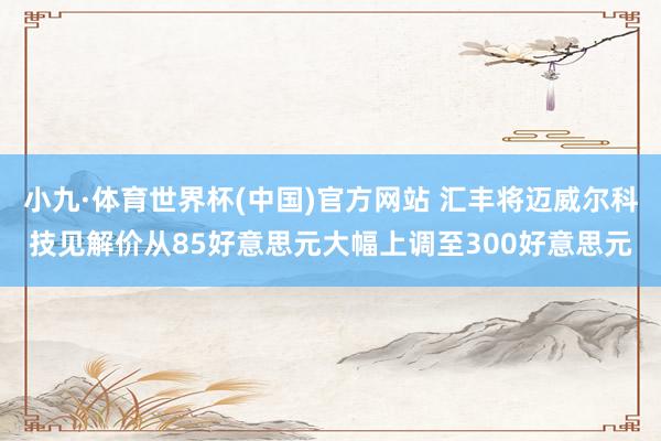 小九·体育世界杯(中国)官方网站 汇丰将迈威尔科技见解价从85好意思元大幅上调至300好意思元