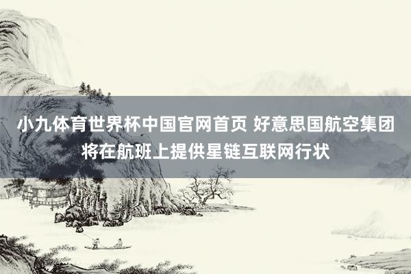小九体育世界杯中国官网首页 好意思国航空集团将在航班上提供星链互联网行状