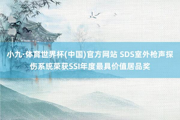 小九·体育世界杯(中国)官方网站 SDS室外枪声探伤系统荣获SSI年度最具价值居品奖