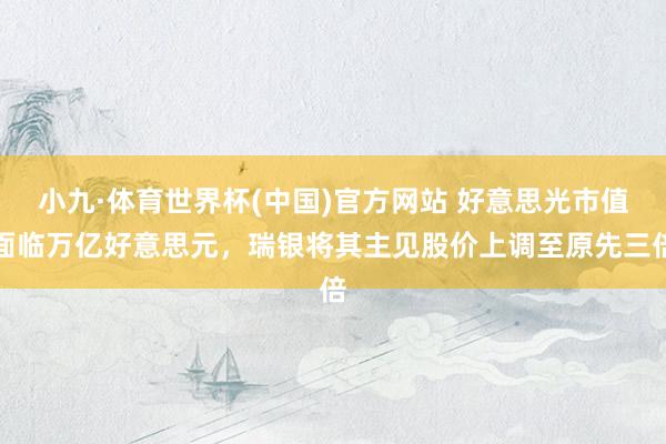 小九·体育世界杯(中国)官方网站 好意思光市值面临万亿好意思元,瑞银将其主见股价上调至原先三倍