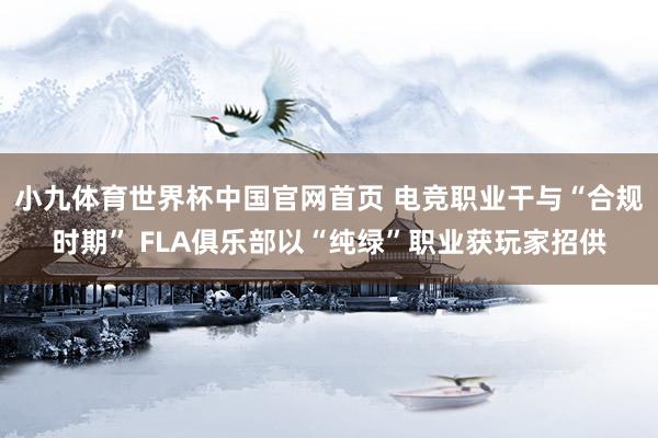 小九体育世界杯中国官网首页 电竞职业干与“合规时期” FLA俱乐部以“纯绿”职业获玩家招供
