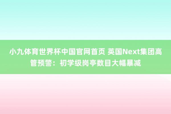 小九体育世界杯中国官网首页 英国Next集团高管预警:初学级岗亭数目大幅暴减