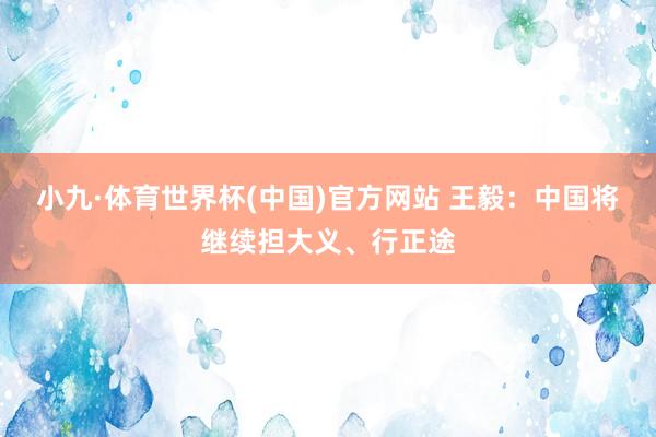 小九·体育世界杯(中国)官方网站 王毅:中国将继续担大义、行正途