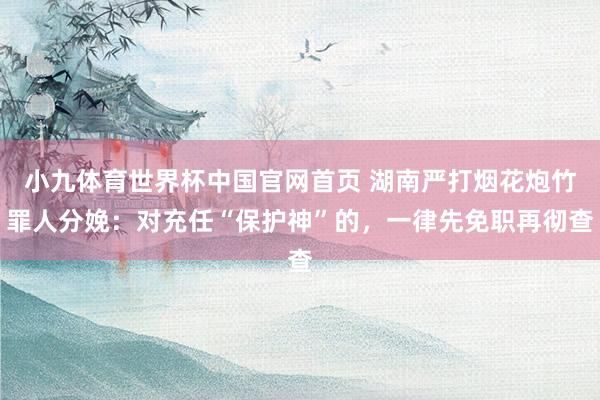 小九体育世界杯中国官网首页 湖南严打烟花炮竹罪人分娩:对充任“保护神”的,一律先免职再彻查