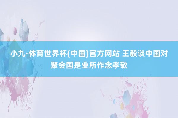 小九·体育世界杯(中国)官方网站 王毅谈中国对聚会国是业所作念孝敬