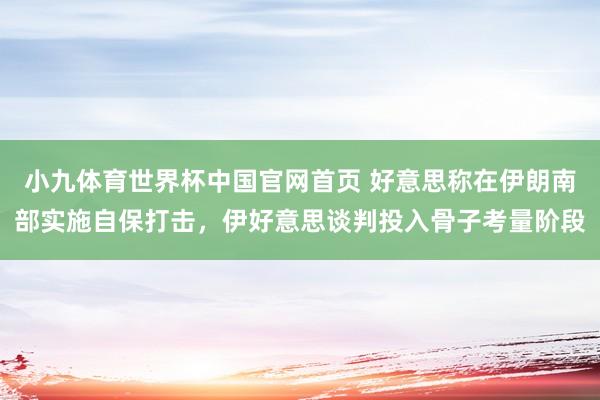 小九体育世界杯中国官网首页 好意思称在伊朗南部实施自保打击，伊好意思谈判投入骨子考量阶段