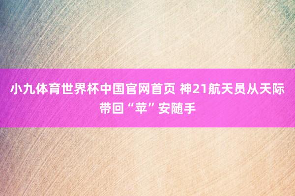 小九体育世界杯中国官网首页 神21航天员从天际带回“苹”安随手