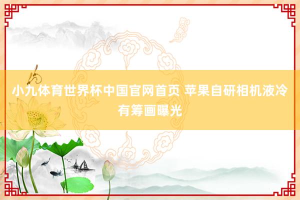 小九体育世界杯中国官网首页 苹果自研相机液冷有筹画曝光