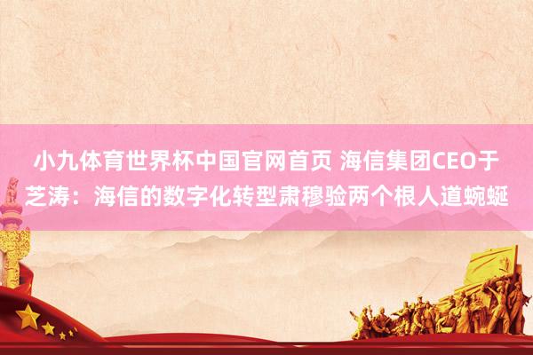 小九体育世界杯中国官网首页 海信集团CEO于芝涛:海信的数字化转型肃穆验两个根人道蜿蜒