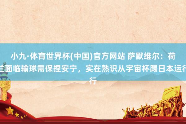 小九·体育世界杯(中国)官方网站 萨默维尔：荷兰面临输球需保捏安宁，实在熟识从宇宙杯踢日本运行