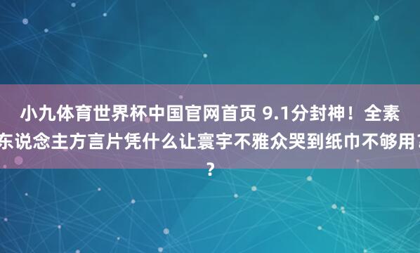 小九体育世界杯中国官网首页 9.1分封神!全素东说念主方言片凭什么让寰宇不雅众哭到纸巾不够用?