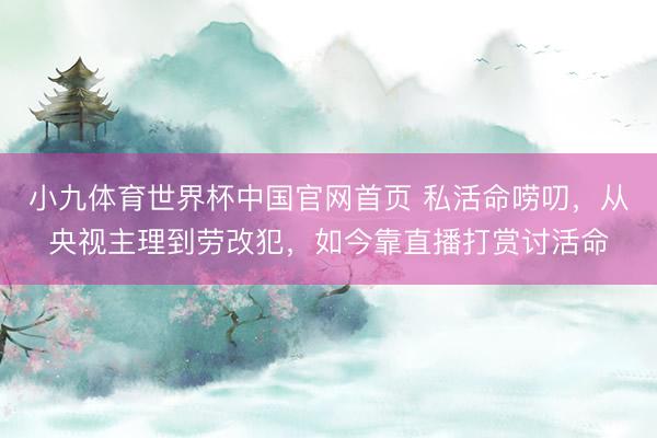 小九体育世界杯中国官网首页 私活命唠叨,从央视主理到劳改犯,如今靠直播打赏讨活命