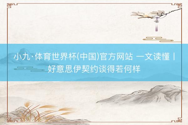 小九·体育世界杯(中国)官方网站 一文读懂丨好意思伊契约谈得若何样