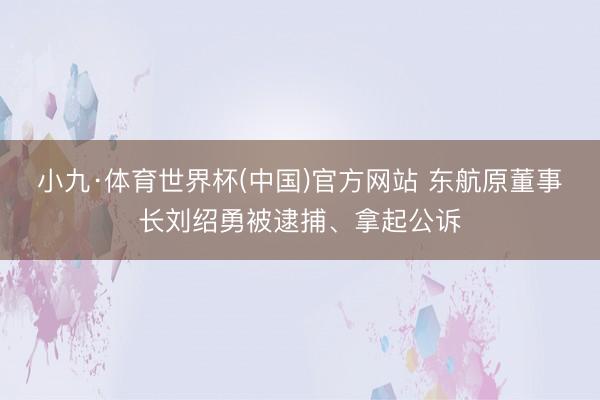 小九·体育世界杯(中国)官方网站 东航原董事长刘绍勇被逮捕、拿起公诉
