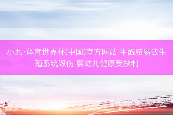 小九·体育世界杯(中国)官方网站 甲酰胺易致生殖系统毁伤 婴幼儿健康受挟制